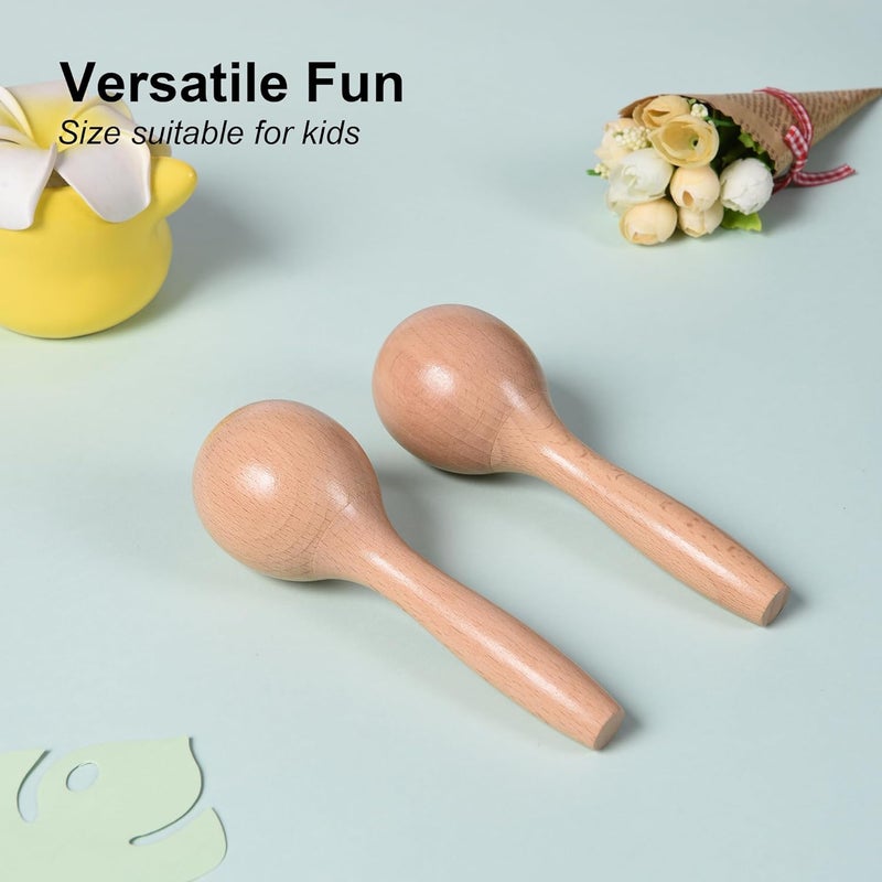 DOMG Maracas for Kids Babies, Wooden Maracas Shaker Musical Instrument - Image 3